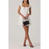 Astr The Label Poplin Fit & Flare Dress In White