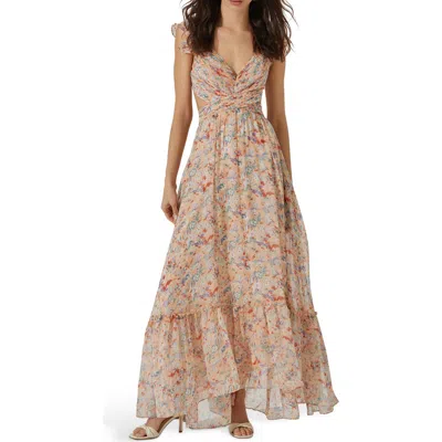 Astr The Label Primrose Floral Maxi Dress In Peach Multi Floral