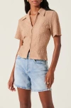 Astr The Label Puckered Short Sleeve Top In Natural