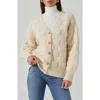 Shop Astr The Label Quinby Basket Weave Stitch Cardigan In Cream