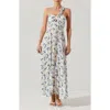 Astr The Label Rasya Floral Pleated One-shoulder Maxi Dress
