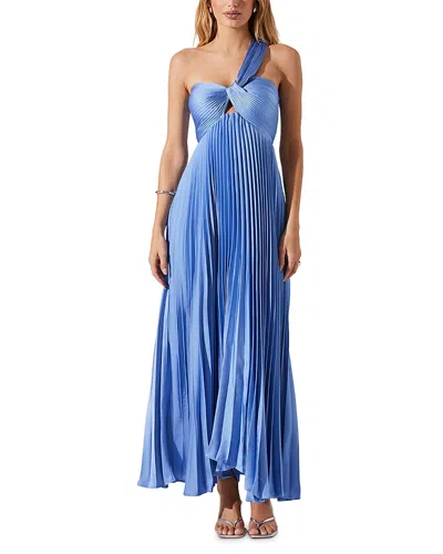 ASTR ASTR THE LABEL RASYA ONE SHOULDER PLEATED MAXI DRESS