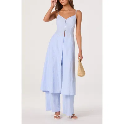 Astr The Label Rena Longline Sleeveless Tunic In Blue