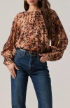 Astr The Label Reyen Long Sleeve Top In Brown
