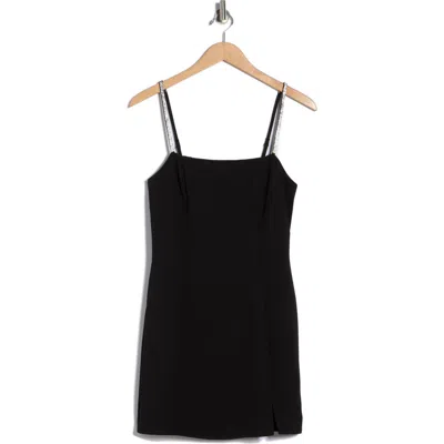 Astr The Label Rhinestone Strap Minidress In Black