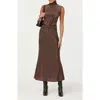 Astr The Label Riana Metallic Sleeveless Dress In Brown