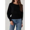 Astr The Label Rib Dolman Sleeve Sweater In Black