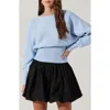 Astr The Label Rib Dolman Sleeve Sweater In Pale Blue