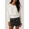 Astr The Label Rib Dolman Sleeve Sweater In White