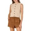 Astr The Label Rolled Hem Sweater Vest In Brown
