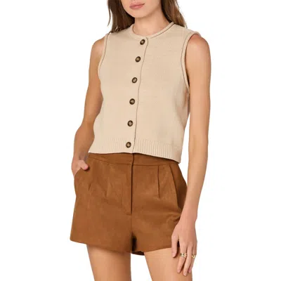 Astr The Label Rolled Hem Sweater Vest In Brown