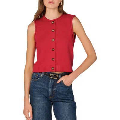 Astr The Label Rolled Hem Sweater Vest In Red