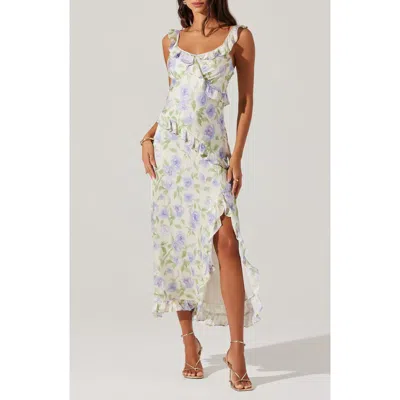 Astr Rosalina Dress In Cream Lavender Floral