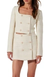 Astr The Label Rosario Wool Blend Tweed Jacket In White