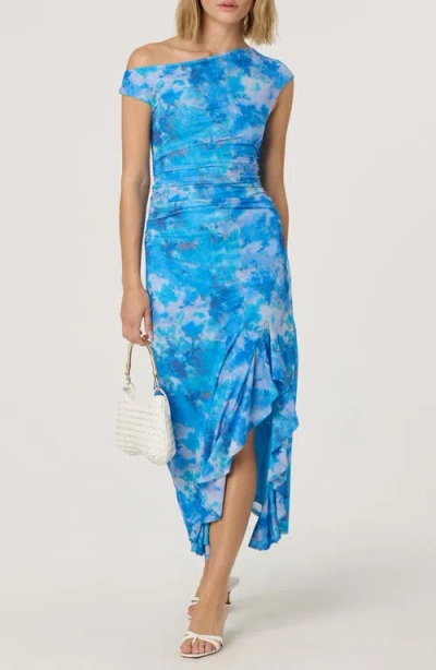 Astr The Label Ruched One-shoulder Maxi Dress