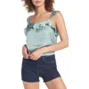 Astr The Label Ruffle Tank In Green