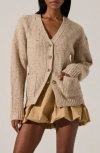 Astr The Label Saffi V-neck Cardigan In Neutral