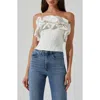 Astr The Label Sarahi Ruffle Detail Strapless Top In White