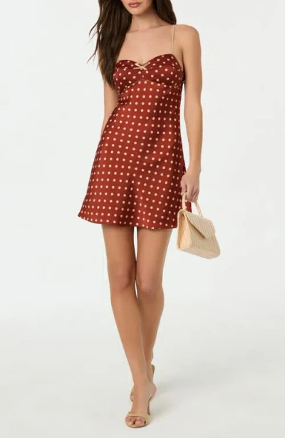 Astr The Label Satin Bow Trim Polka Dot Minidress