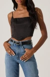 Astr The Label Satin Corset Camisole In Black