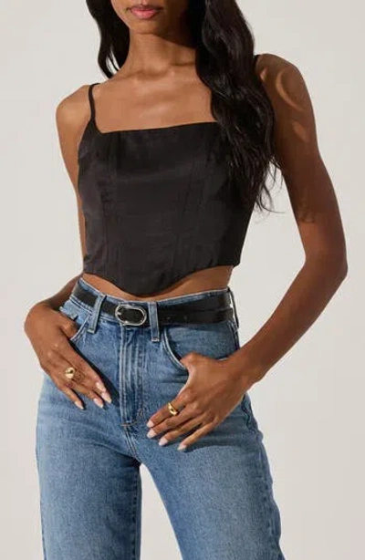 Astr The Label Satin Corset Camisole In Black