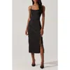 Astr The Label Satin Corset Midi Dress In Black