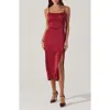 Astr The Label Satin Corset Midi Dress In Wine
