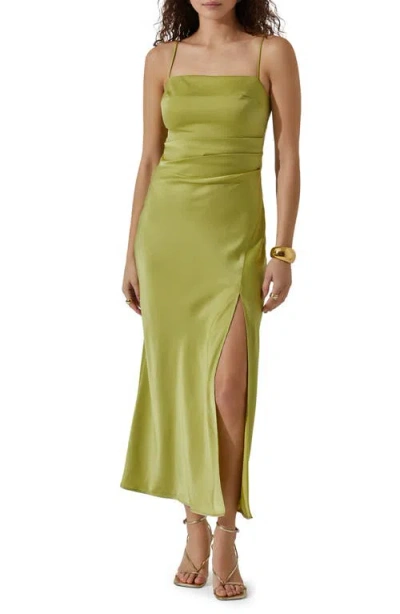 Astr The Label Satin Slipdress In Green