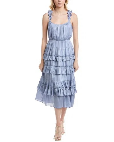 Astr The Label Satin Tiered Midi Dress