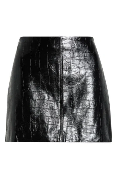 Astr The Label Savana Faux Leather Miniskirt In Black