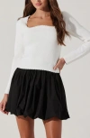 Astr The Label Scallop Trim Rib Top In White