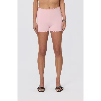 Astr The Label Scalloped Edge Knit Shorts In Pink
