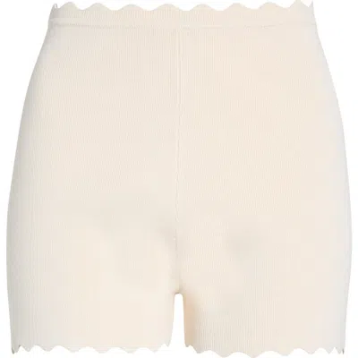 Astr The Label Scalloped Edge Knit Shorts In Neutral
