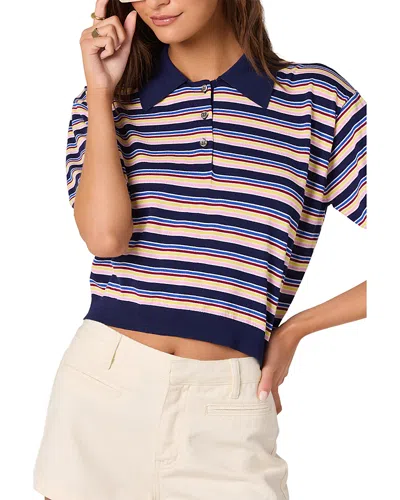 Astr The Label Scottie Striper Short Sleeve Sweater In Multi