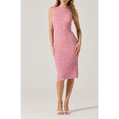 Astr The Label Scrunch Body-con Dress In Peony Pink