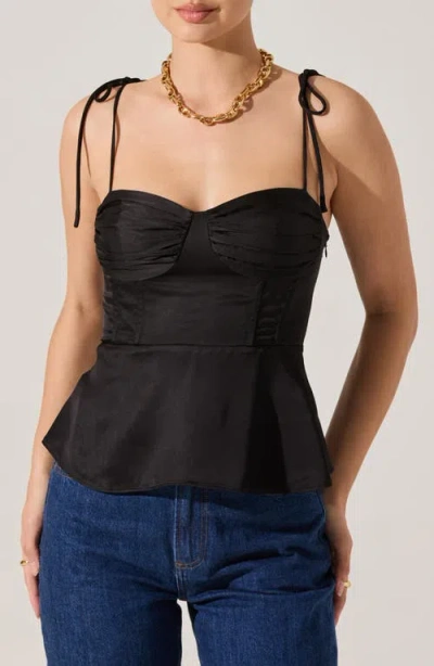 Astr The Label Selina Bustier Peplum Top In Black