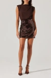 Astr The Label Sequin Skirt Minidress In Brown