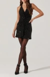 Astr The Label Sequin Twist Front Minidress In Black