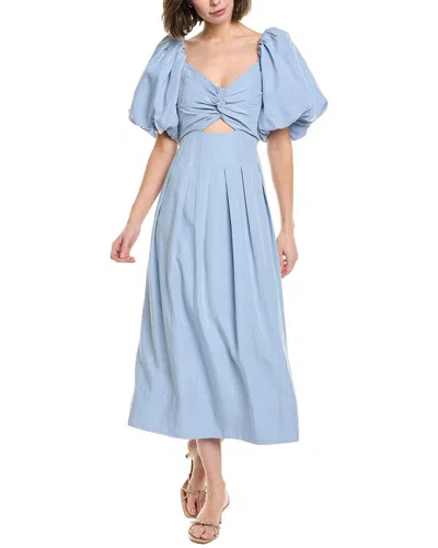 Astr The Label Serilda Linen-blend Midi Dress In Blue