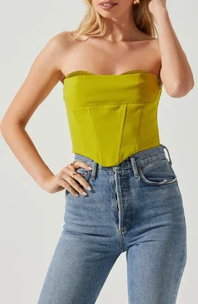 Astr Corset Shanna Top In Lime Green