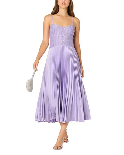 Astr The Label Shionagh Pleated A-line Dress In Purple