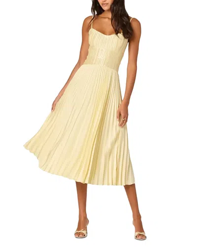 Astr The Label Shionagh Pleated A-line Dress In Yellow