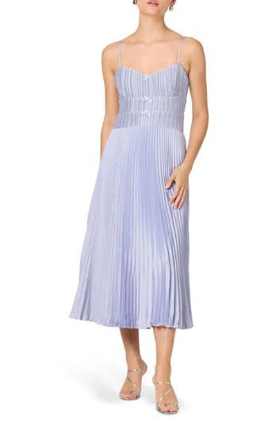 Astr The Label Shionagh Pleated A-line Dress In Blue