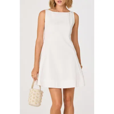 Astr The Label Shyla Bow Back Cotton Blend A-line Dress In White