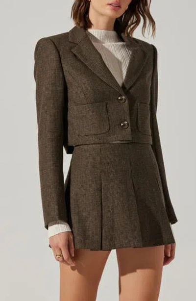 ASTR ASTR THE LABEL SIARAH HOUNDSTOOTH CROP JACKET