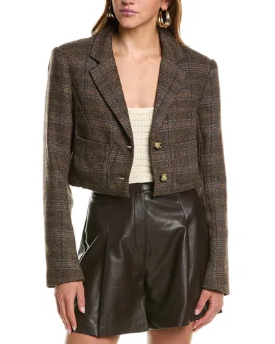 Astr The Label Siarah Wool-blend Jacket In Brown