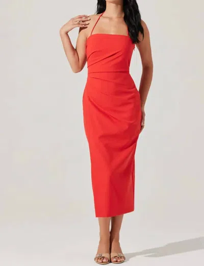 Astr The Label Siena Dress In Red Orange In Multi