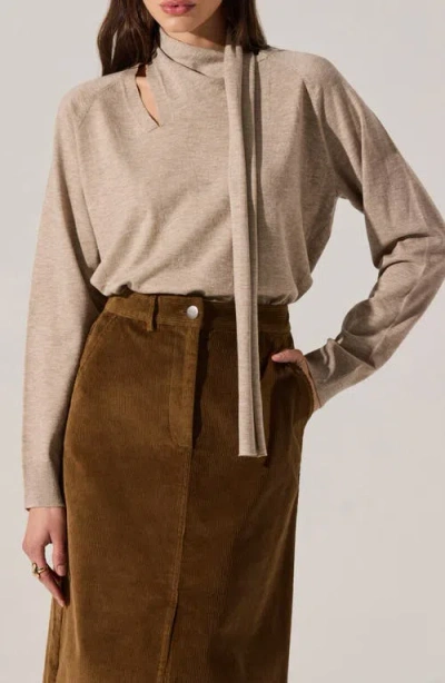 Astr The Label Silvana Scarf Sweater In Brown