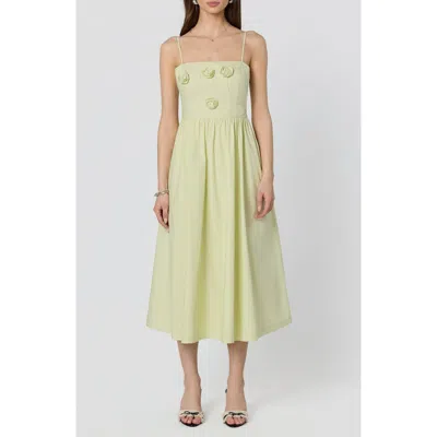 Astr The Label Silvie Floral Appliqué Party Dress In Green