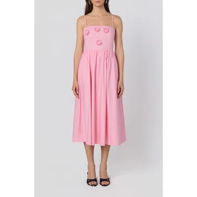 Astr The Label Silvie Floral Appliqué Party Dress In Pink
